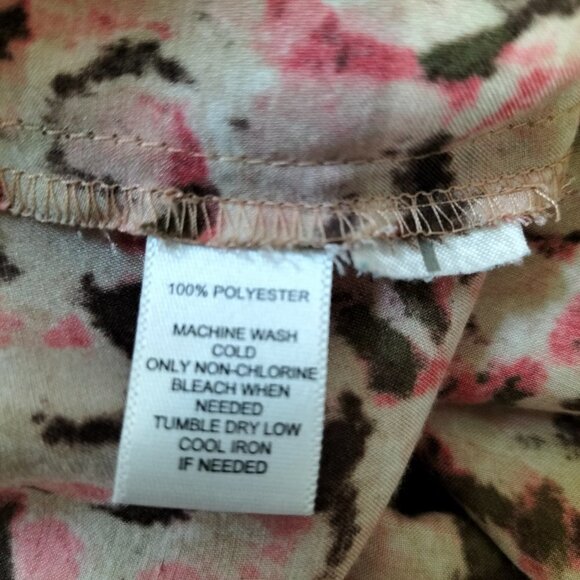 (941) LOFT Blush Pink Brown Patterns Sleeveless Top Size Medium - Picture 5 of 6